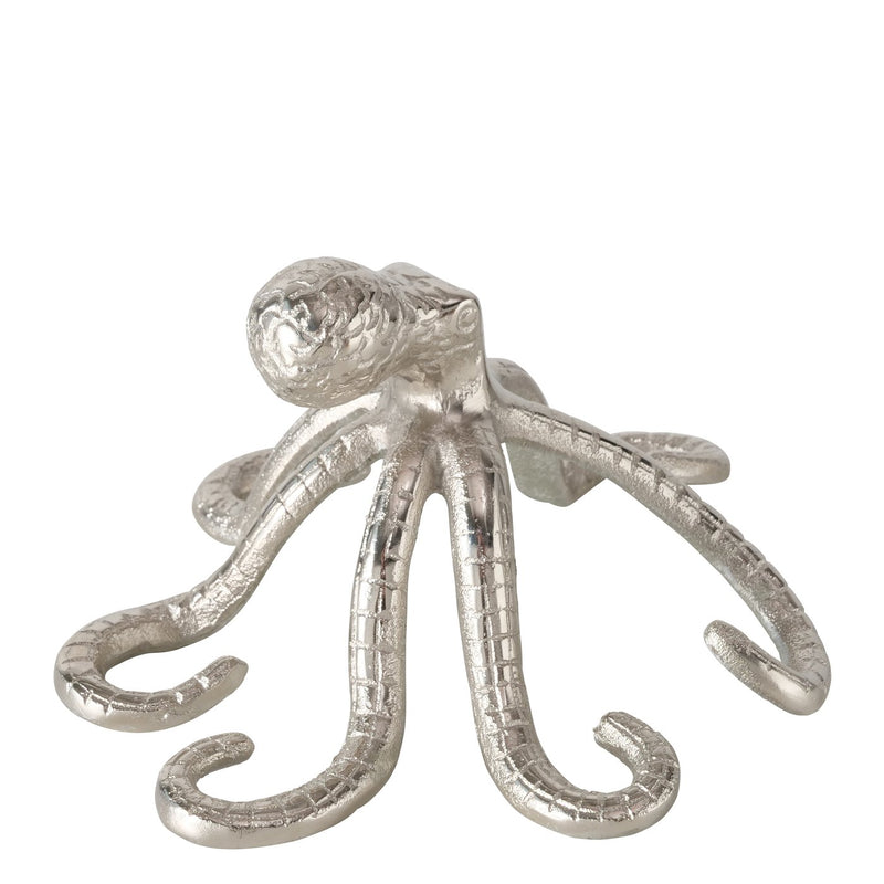 Dekofigur Octopus Silber Glänzend aus Aluminium