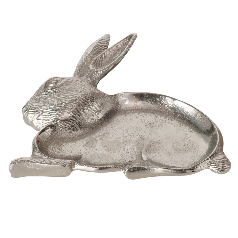 Fiene Paashaas aluminium schaal - handgemaakte decoratieve schaal in de vorm van een konijn
