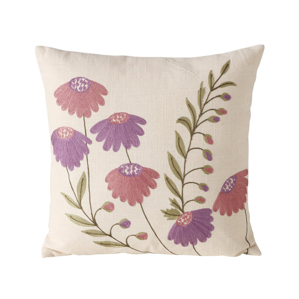 Handmade cushion Pilena with floral motif - unique decoration for your home