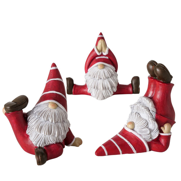 Set van 3 kabouterfiguren – yogahoudingen, handgemaakt