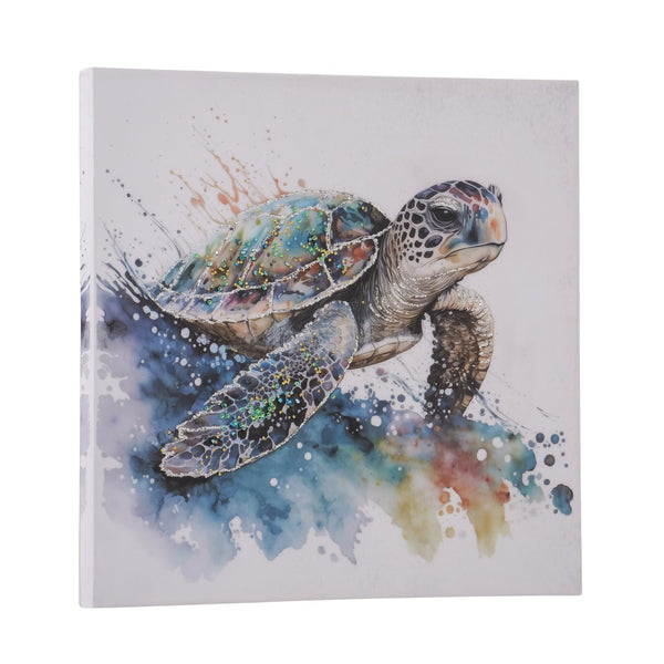 Wandbild Schildkröte 60x60 cm – Kunstdruck auf Leinwand mit Glanzeffekten