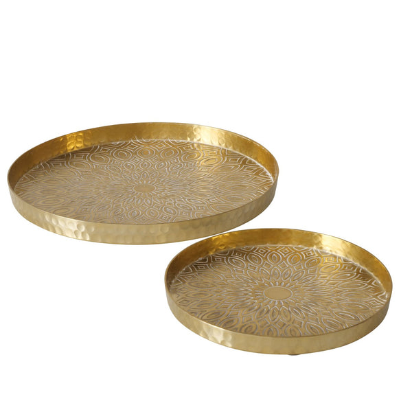 Orientalisches Tablett Set Marrakesh Gold 2-teilig