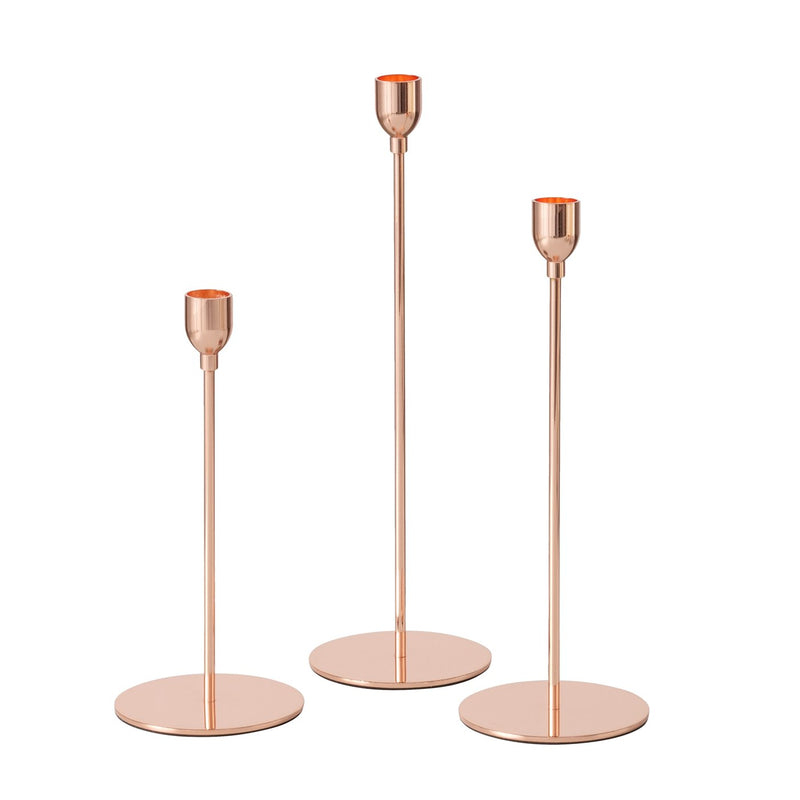 Kerzenleuchter Set Elegance – 3-teilig in edlem Roségold