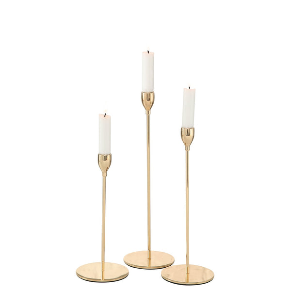 Goldene Kerzenleuchter Malte 3er Set in modernem Design