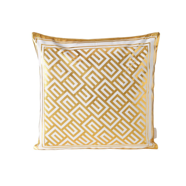 Kissen Palazzo Gold Weiß 45x45 cm mit Glanz Ornament