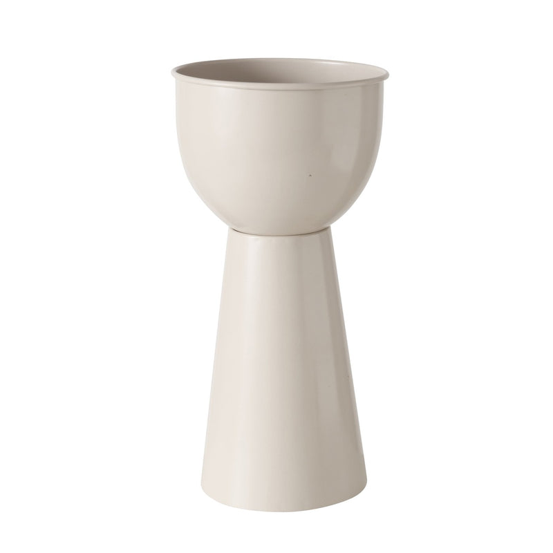 Sculpturale Rex plantenpotset in beige, 2-delig, elegant ontwerp voor interieur