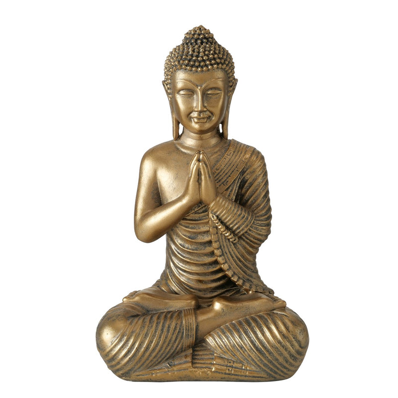 Set van 2 Boeddha figuren Nirvana in antiek goud 20 cm