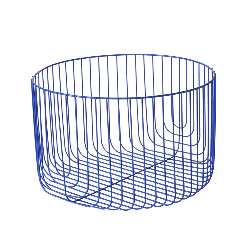 Modern metal basket 'Limbo' in matt blue – versatile set of 2 