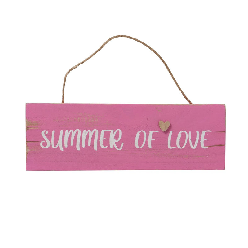 2er Set Wanddeko Schilder "Summer of Love" – Pink und Türkis