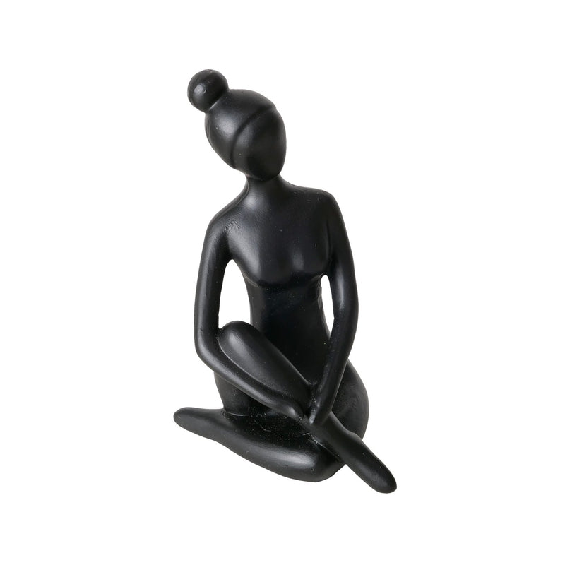 Set of 3 handmade yoga figures Marie and her yoga practice in black height 10cm