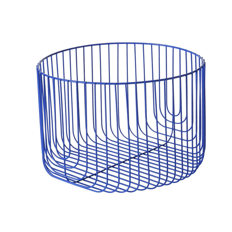 Modern metal basket 'Limbo' in matt blue – versatile set of 2 