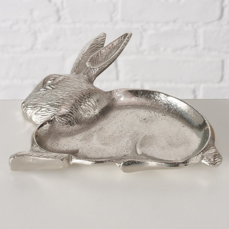 Fiene Paashaas aluminium schaal - handgemaakte decoratieve schaal in de vorm van een konijn