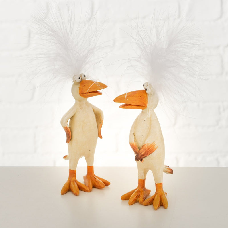 Set van 2 beeldjes "Carusy" - charmante en grappige vogelfiguren met de hand gemaakt