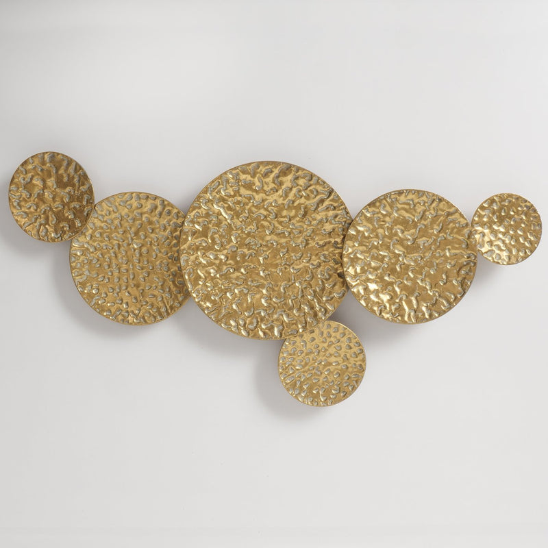 Metal wall object "Citala" in antique gold – abstract elegance