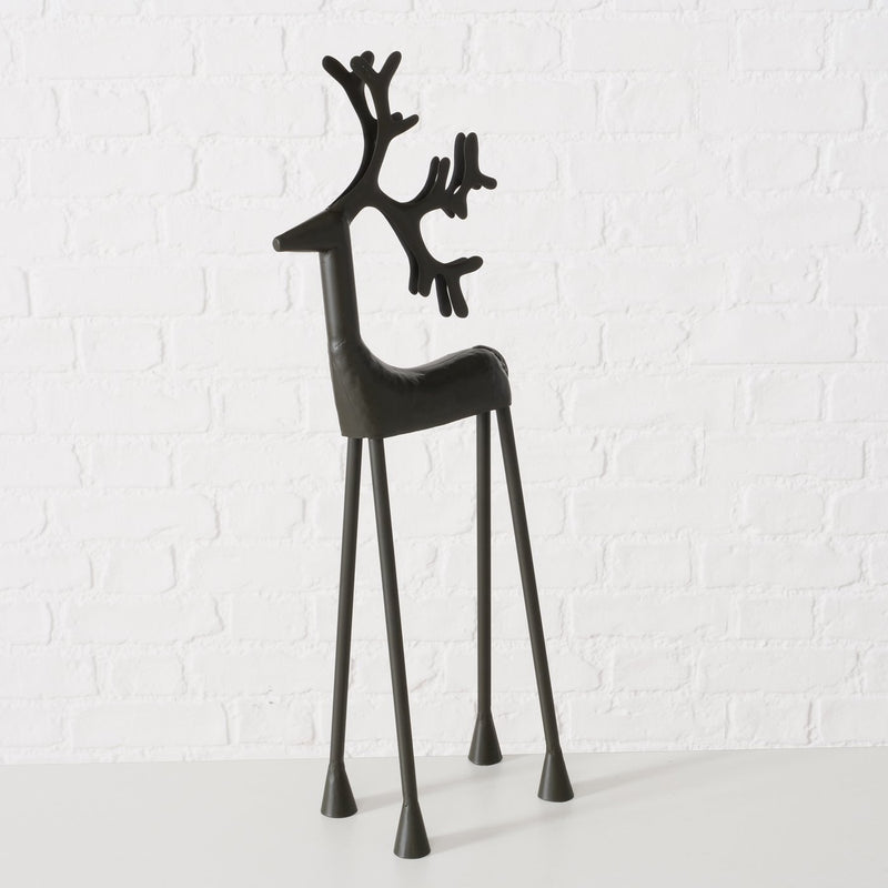 Decorative stag Xantu made of black metal - 55.5 cm