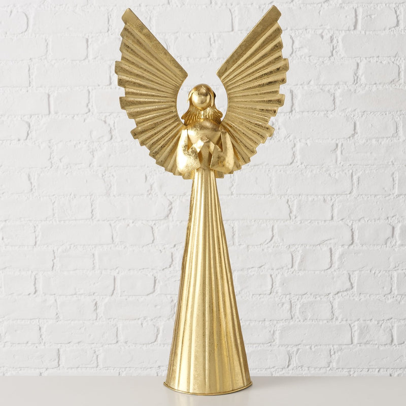 Metal XXL golden angel decoration figure Nuriel - 65.5 cm