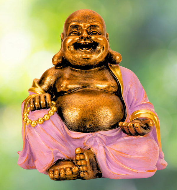 Laughing Buddha, mint green, 23cm – lucky symbol