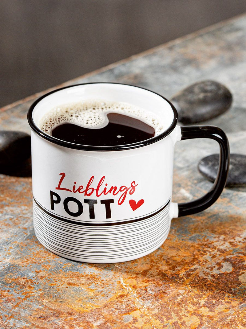Lieblingspott ceramic mug set of 6 – charming design, 390ml