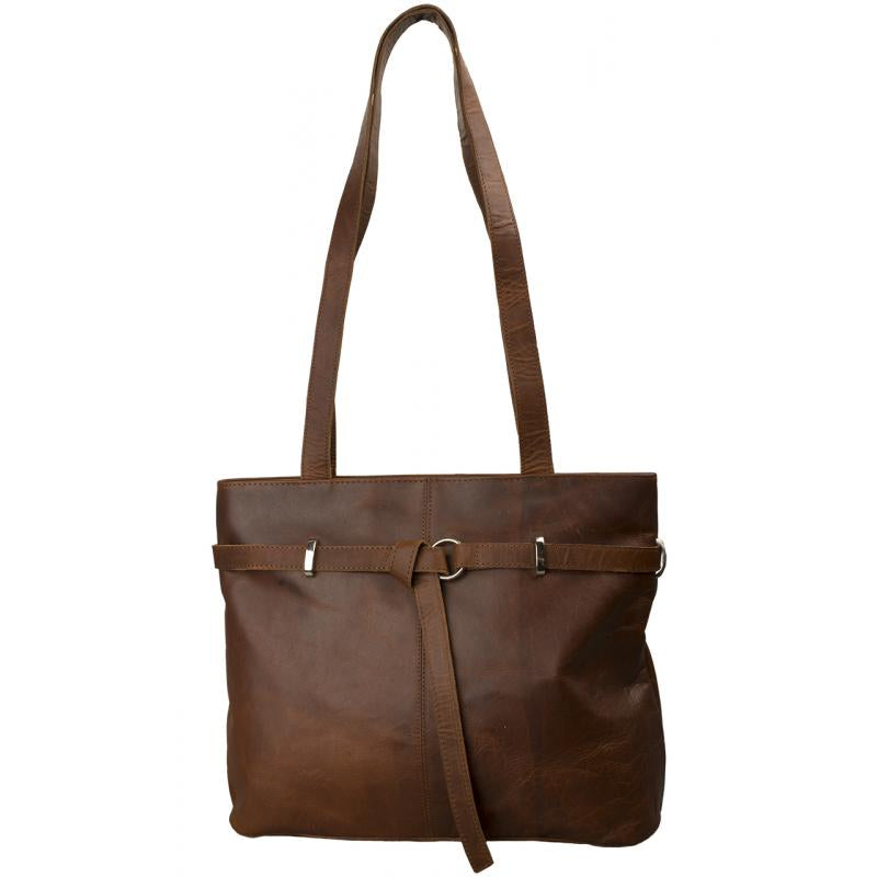 Buffalo Chic - Elegante Henkeltasche mit Zierschleife aus Vintage Leder