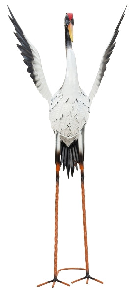 Colorful metal stork, garden figure, 82cm