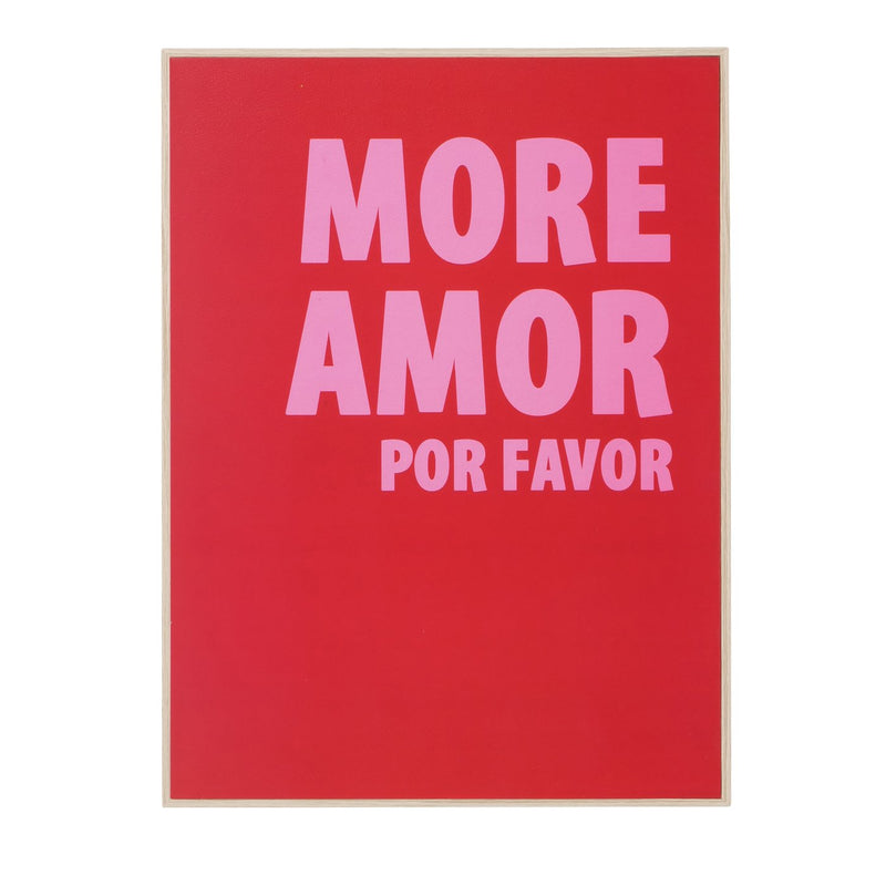 Picture "Amor" - "MORE AMOR POR FAVOR" in red and pink