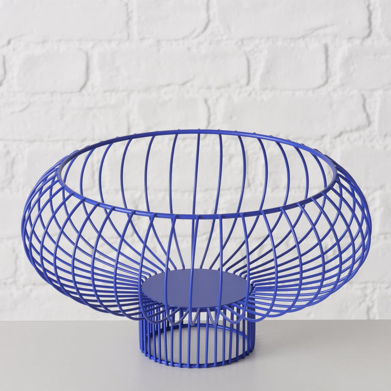 Simone decorative metal bowl in matt blue – stylish design element for modern interiors 