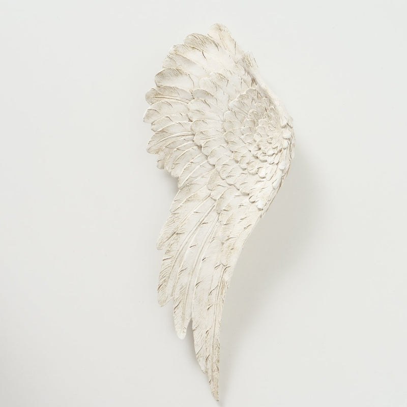 Wall object angel wings in beige matte finish