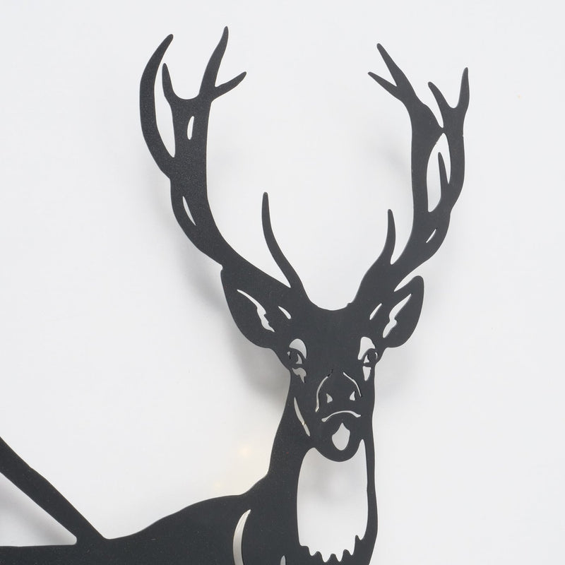 LED Wall Art 'Deer Forest View Cervus' – Handmade Metal Silhouette Light