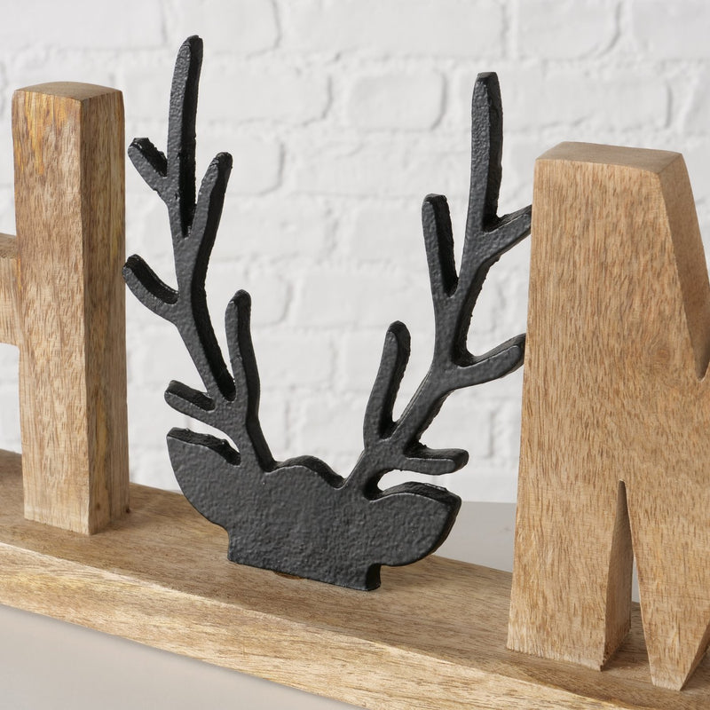 Handcrafted 'Vilbert' lettering with deer head – natural &amp; black