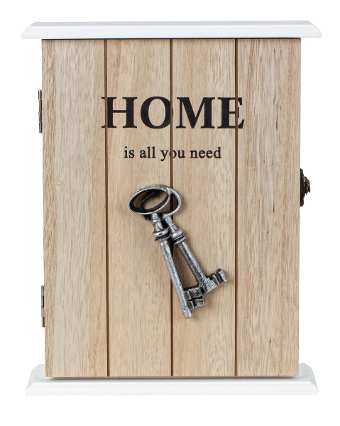 Schlüsselkasten „Home“ im natürlichen Holzdesign