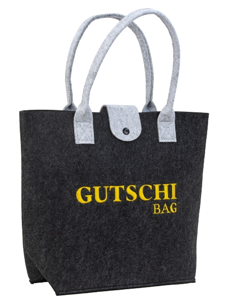 Gutschi Bag felt bag with inside pocket and golden embroidery