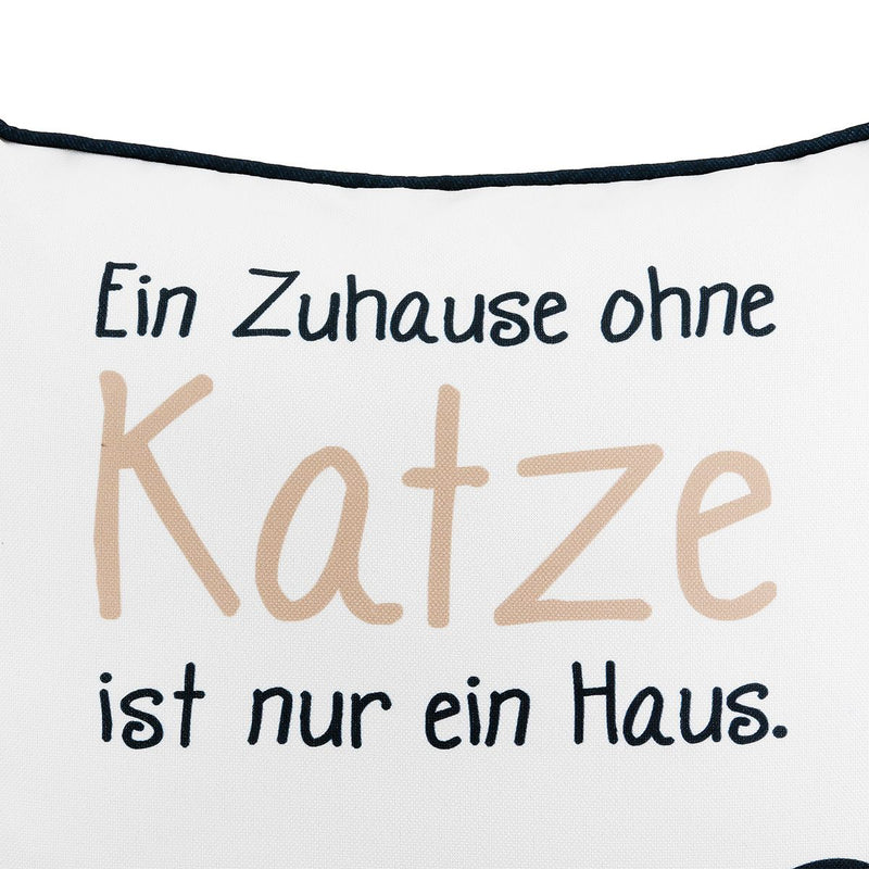 Katzenbande Dekokissen 3er-Set mit Spruch – Weiß