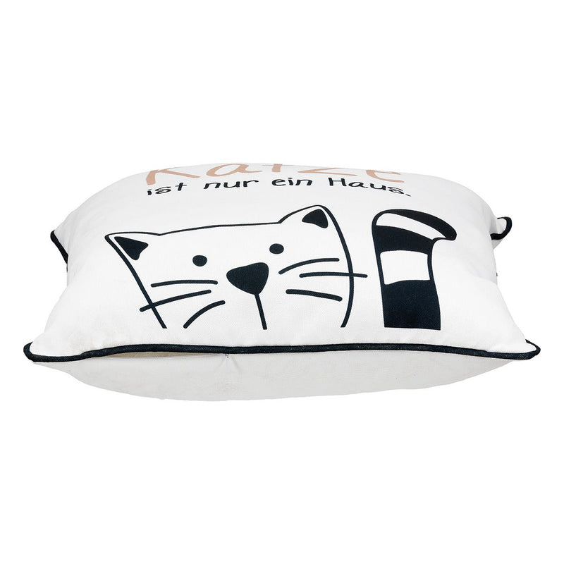 Cat Gang Decorative Cushion Set of 3 with Saying – White