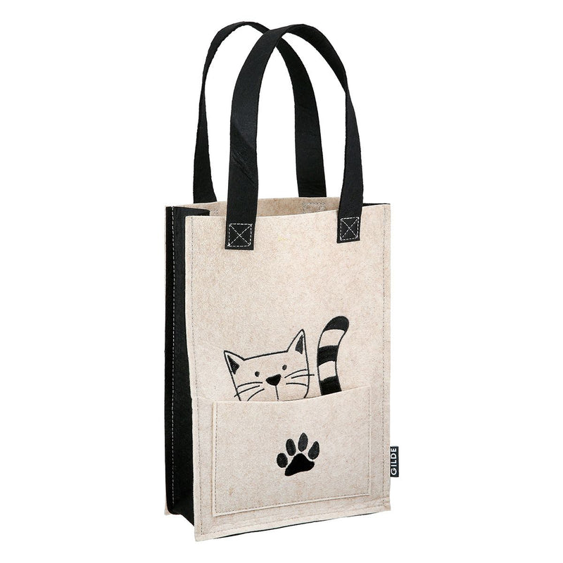 Cat Gang vilten cadeauzakjes set van 8 – beige en lichtgrijs