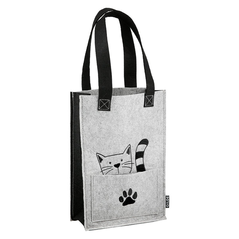 Cat Gang vilten cadeauzakjes set van 8 – beige en lichtgrijs