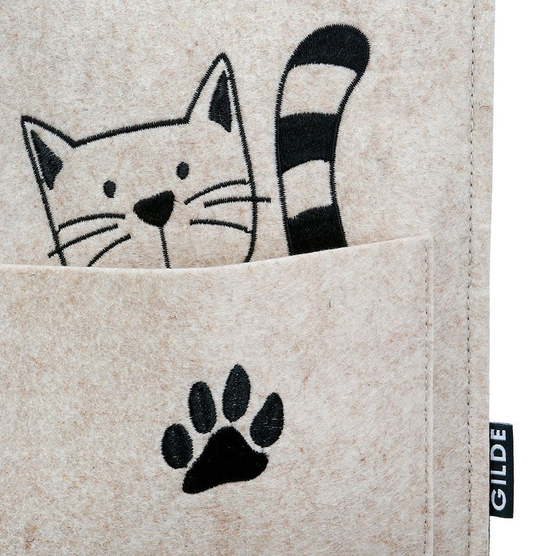 Cat Gang vilten cadeauzakjes set van 8 – beige en lichtgrijs