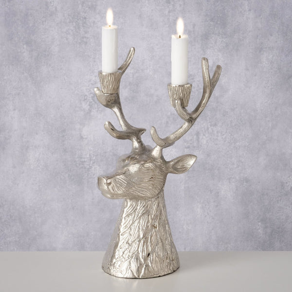 Candlestick Edmund in silver – Elegant deer head design