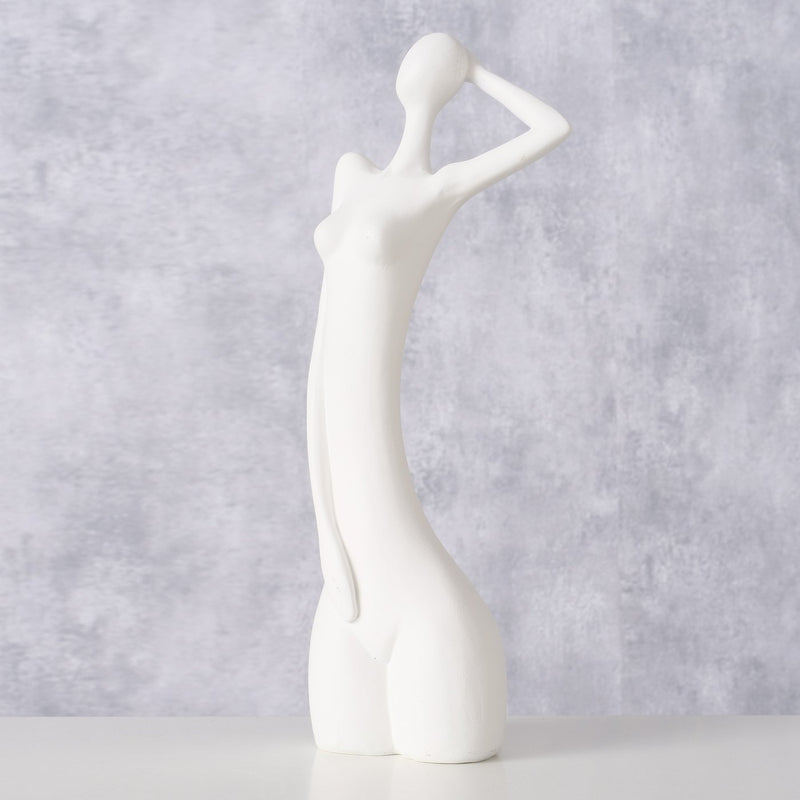 Handmade decorative figure Deborah made of synthetic resin in white - 24 cm