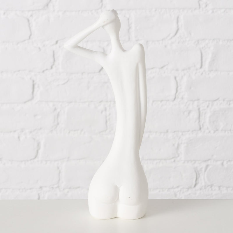 Handmade decorative figure Deborah made of synthetic resin in white - 24 cm