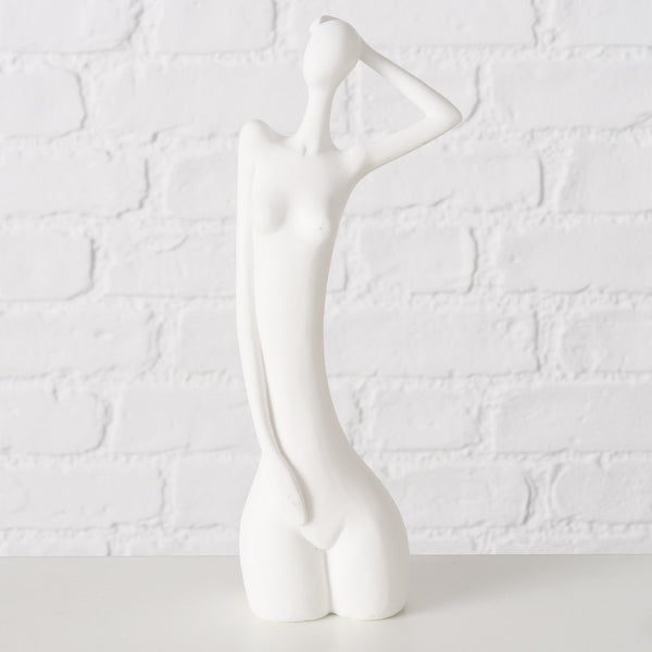 Handmade decorative figure Deborah made of synthetic resin in white - 24 cm