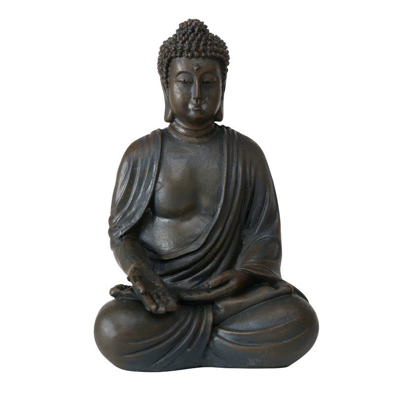 Dreier-Set Buddha Figuren Dunkelbraun 10 cm - Meditierende Deko-Statue