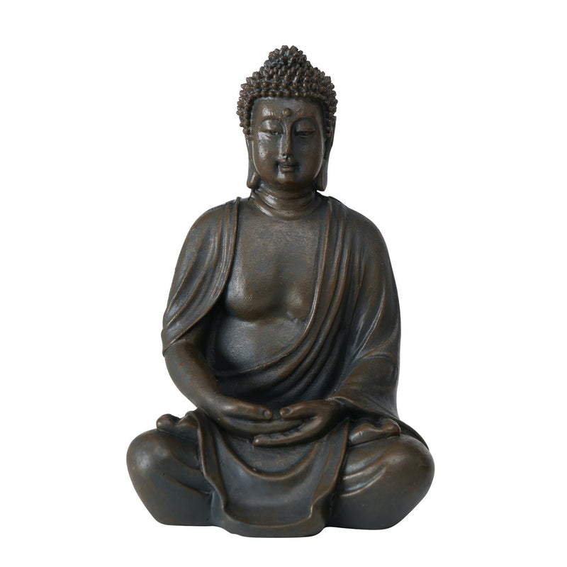 Set of three Buddha figures dark brown 10 cm - meditating decorative statue