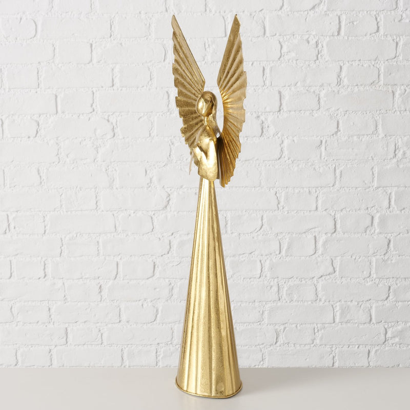 Metal XXL golden angel decoration figure Nuriel - 65.5 cm