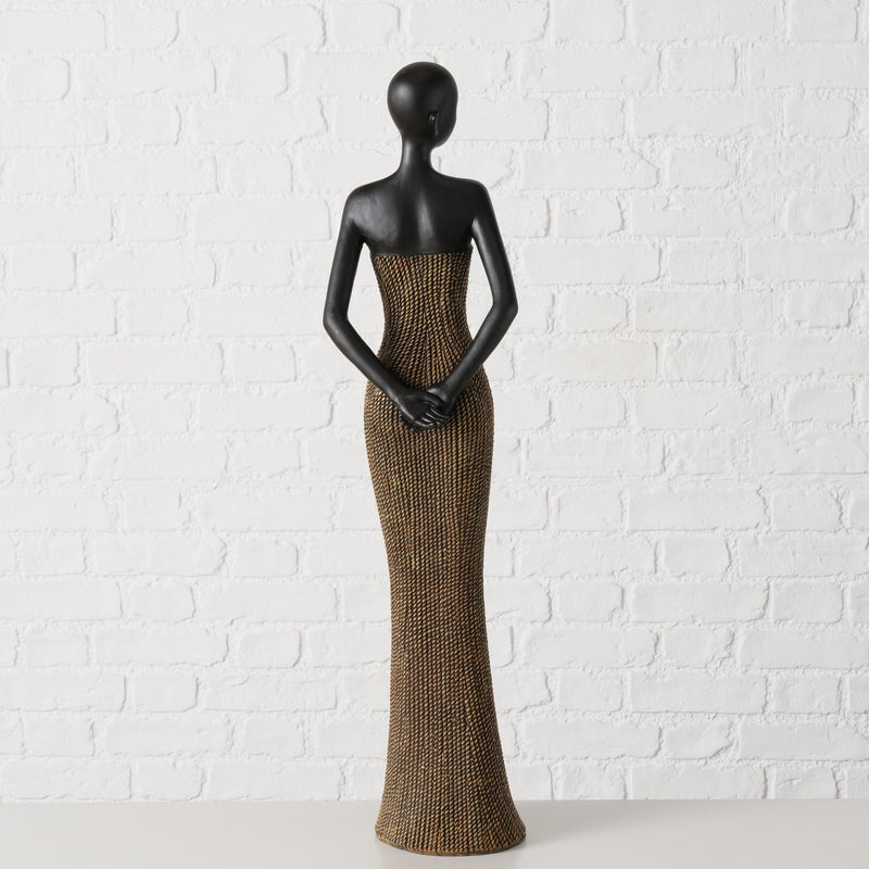 Deko Figur Meruhna – Stilvolle Frauenfigur in Braun und Schwarz Höhe 79cm