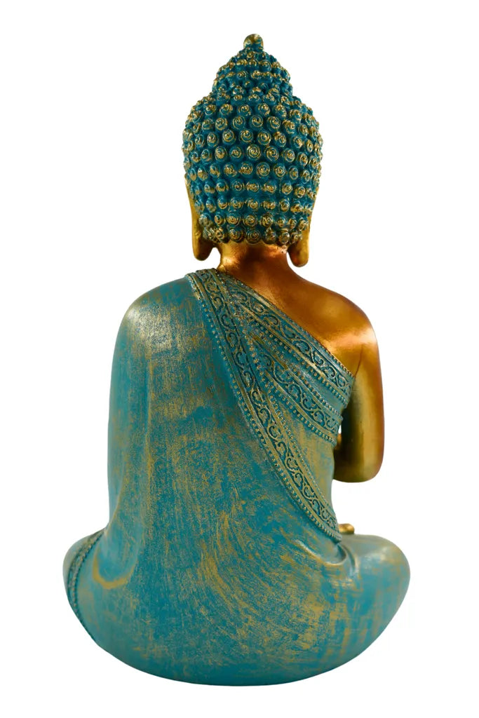 Avalokiteshvara in Mintgrün, Elegante Buddha Skulptur, 31,5 cm