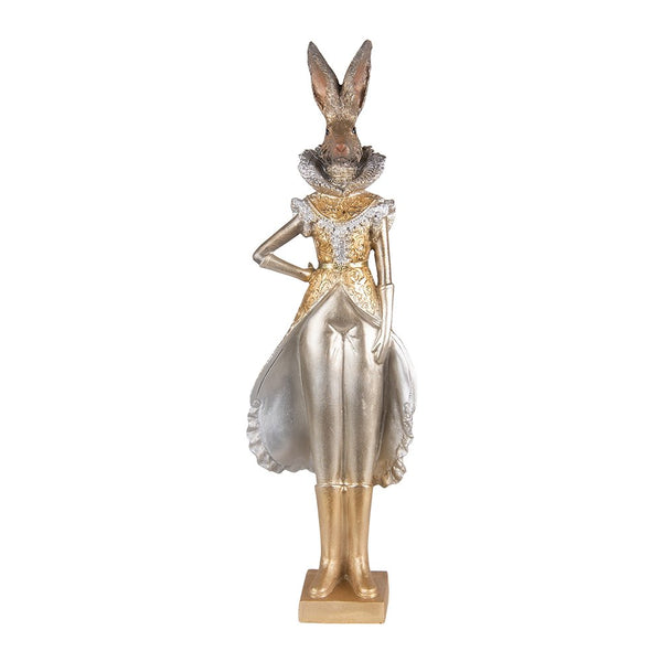 Dekoration Statue Hase Goldfarben 14x10x44 cm