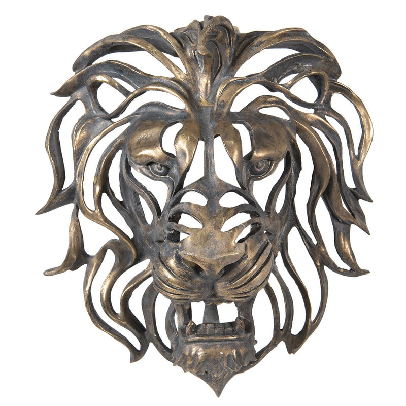Decorative wall decoration “Lion head” in brown