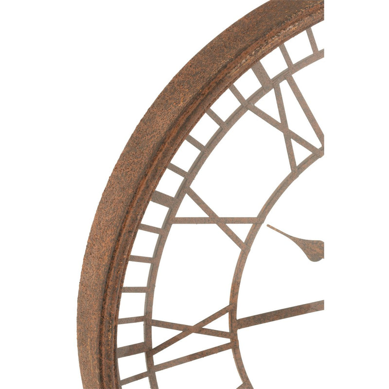 Clock with Roman numerals – metal/glass, rust – Ø 67 cm
