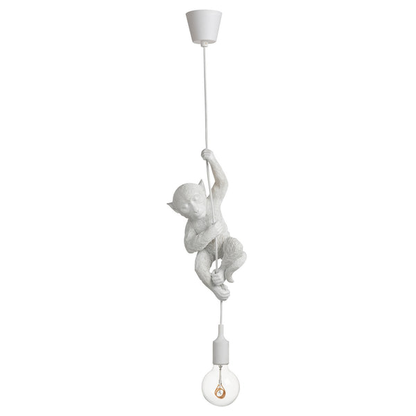 Hanging lamp "Monkey" made of polyresin in white