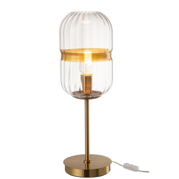 Tischlampe Glas Metall Tube Design Transparent Gold 50 cm